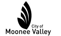 Moonee Valley City Council logo in black and white